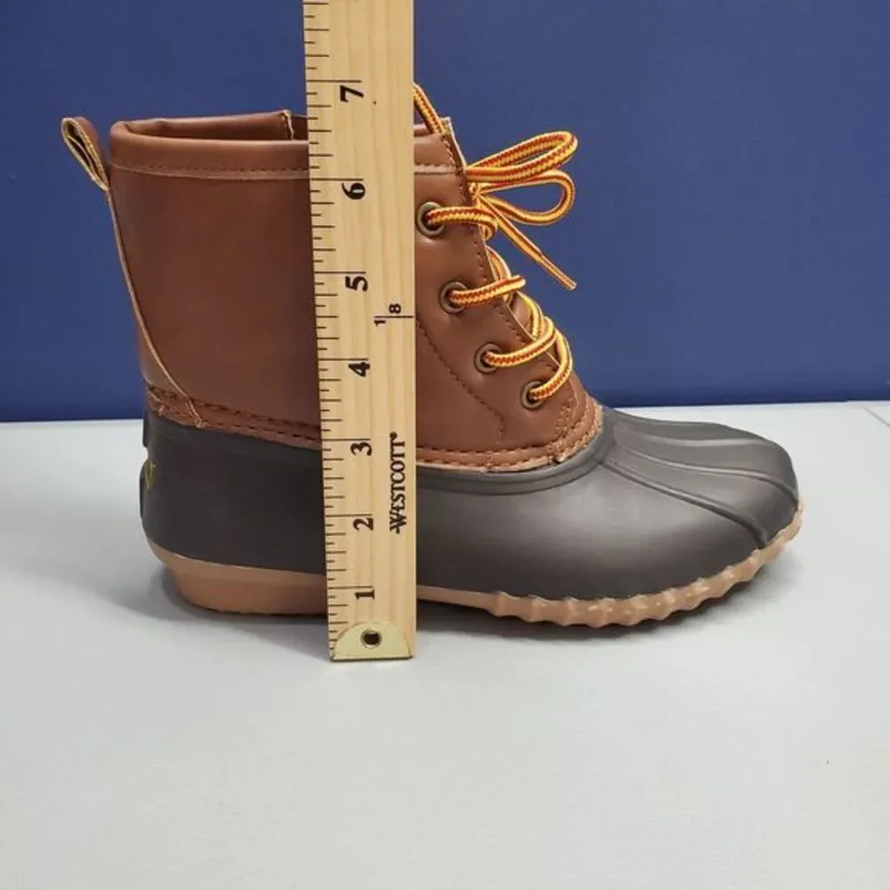 Espirit Wilma Duck Boots Womens Size 6 Black Brown Synthetic Lace Up E18WIA30